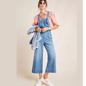 Anthropologie Wideleg Chambray Overalls
